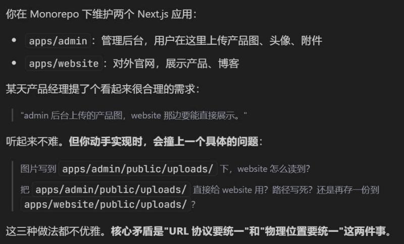 Monorepo 共享 uploads 目录方案